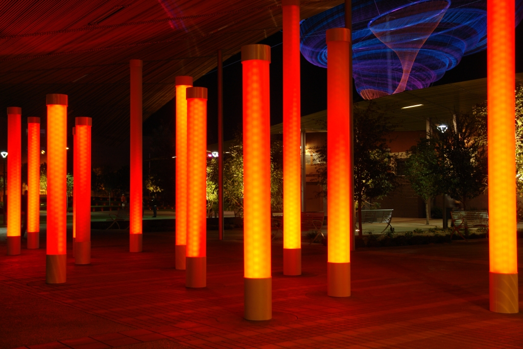  4Wall Systems Creates Custom Light Columns for Phoenix Civic Space Park